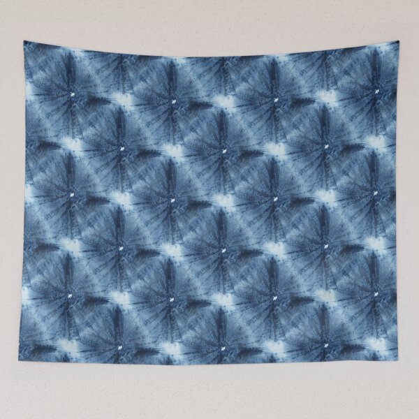 Item preview,  Seamless tie-dye pattern of indigo color on white silk.  Shibori dyeing. designed and sold by lamarmarina.