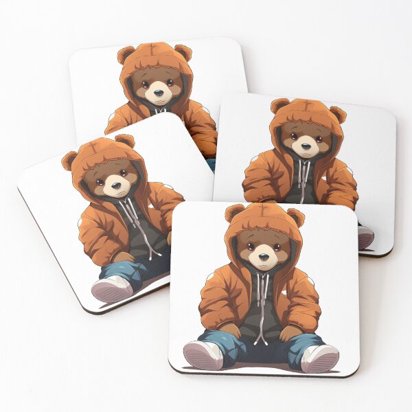 Item preview, HOODED BEAR IN MANGA STYLE designed and sold by infinitearte.
