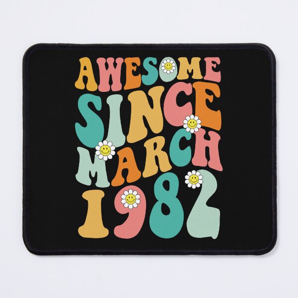 Item preview, Awesome Since March 1982 | Made In 1982 | Retro Groovy Birthday designed and sold by Christina-grich.