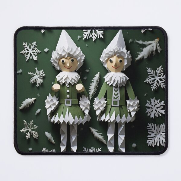Item preview, Snowflake Wreathed Christmas Elves designed and sold by dcrc.