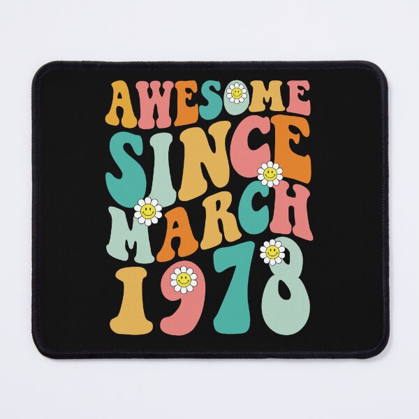 Item preview, Awesome Since March 1978 | Made In 1978 | Retro Groovy Birthday designed and sold by Christina-grich.