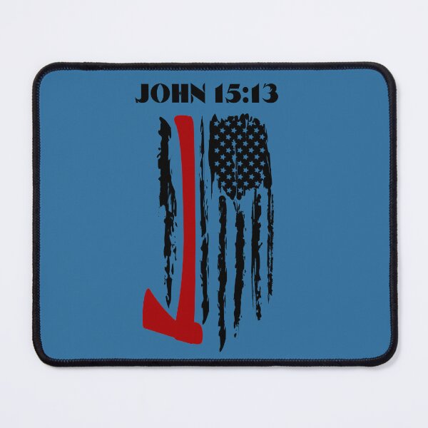 Item preview, American flag with red axe John 15:13 designed and sold by LoveAlwaysCo.