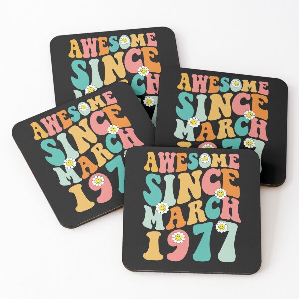 Item preview, Awesome Since March 1977 | Made In 1977 | Retro Groovy Birthday designed and sold by Christina-grich.