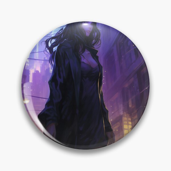 Item preview, Neon Nocturne: The Enigmatic Wanderer of the Cyberpunk Cityscape designed and sold by oanaunciuleanu.