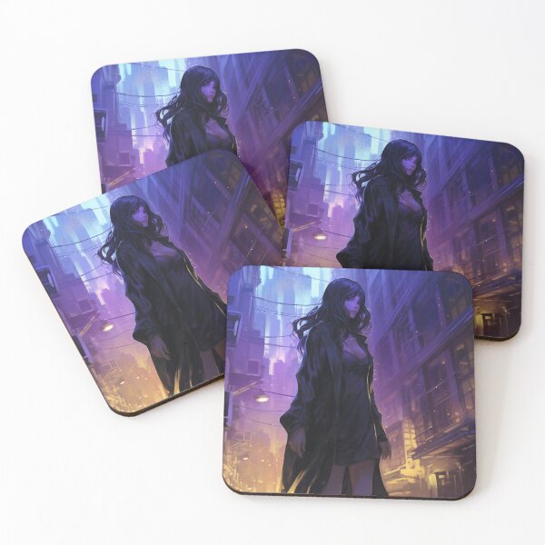 Item preview, Neon Nocturne: The Enigmatic Wanderer of the Cyberpunk Cityscape designed and sold by oanaunciuleanu.