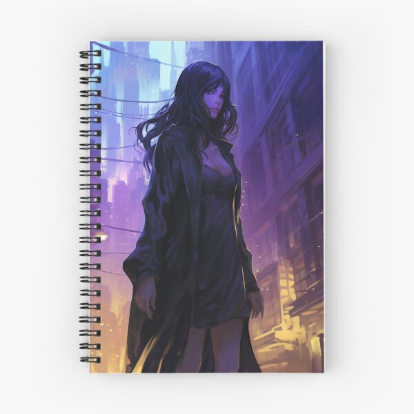 Item preview, Neon Nocturne: The Enigmatic Wanderer of the Cyberpunk Cityscape designed and sold by oanaunciuleanu.