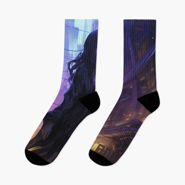 Item preview, Neon Nocturne: The Enigmatic Wanderer of the Cyberpunk Cityscape designed and sold by oanaunciuleanu.