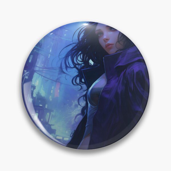 Item preview, Neon Nocturne: The Enigmatic Wanderer of the Cyberpunk Cityscape designed and sold by oanaunciuleanu.