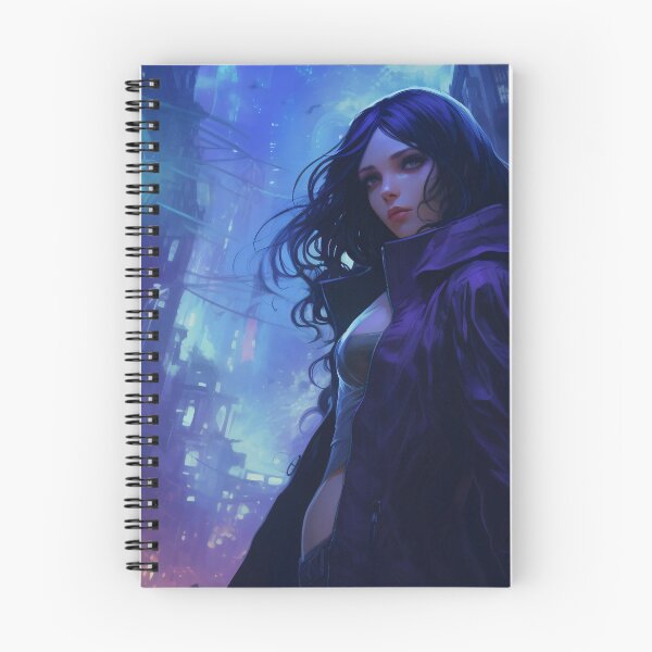 Item preview, Neon Nocturne: The Enigmatic Wanderer of the Cyberpunk Cityscape designed and sold by oanaunciuleanu.