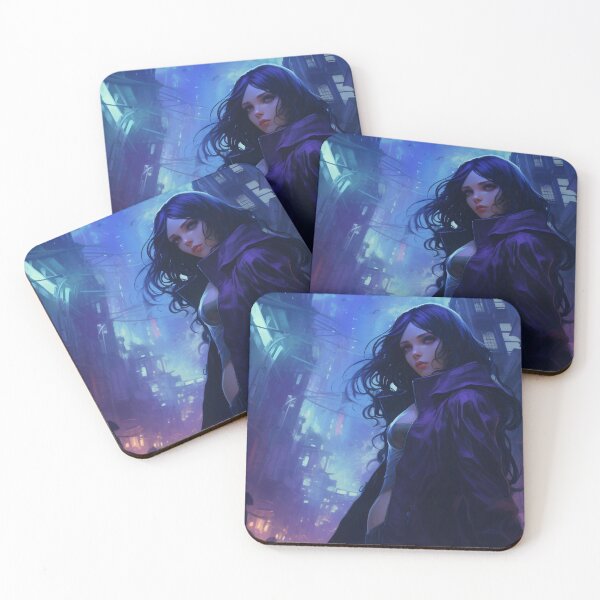 Item preview, Neon Nocturne: The Enigmatic Wanderer of the Cyberpunk Cityscape designed and sold by oanaunciuleanu.