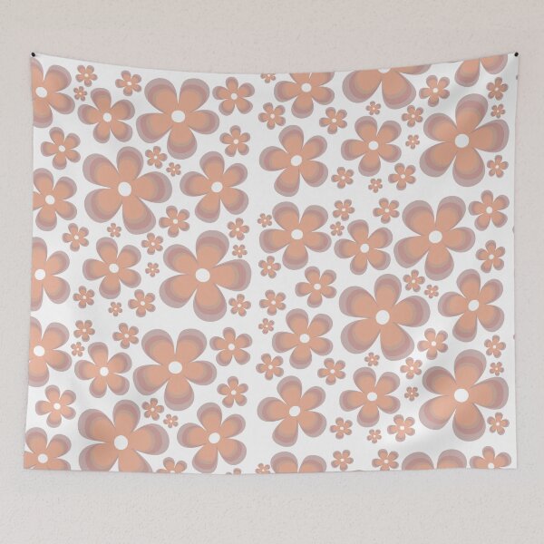 Artikelvorschau, Niedliche, groovige 70er-Jahre-Blumen / Blumenmuster in warmen Orangetönen entworfen und verkauft von LittleHCreative.