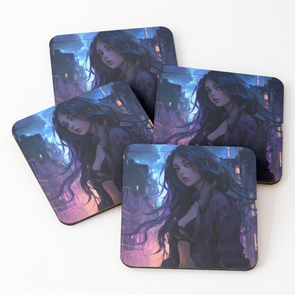 Item preview, Neon Nocturne: The Enigmatic Wanderer of the Cyberpunk Cityscape designed and sold by oanaunciuleanu.