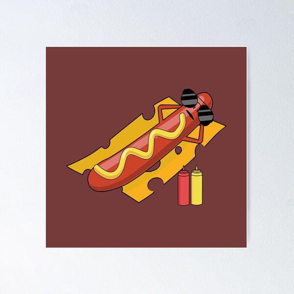 Funny sausage hot dog with donut Art Board Print for Sale by