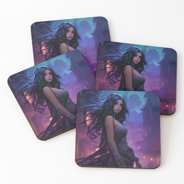 Item preview, Neon Nocturne: The Enigmatic Wanderer of the Cyberpunk Cityscape designed and sold by oanaunciuleanu.