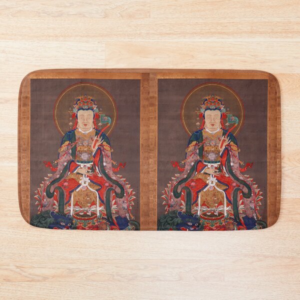 Item preview, Bodhisattva Manjusri by Ito Jakuchu, originally ink on silk, enhanced digital edition designed and sold by EmeraldeaArt.