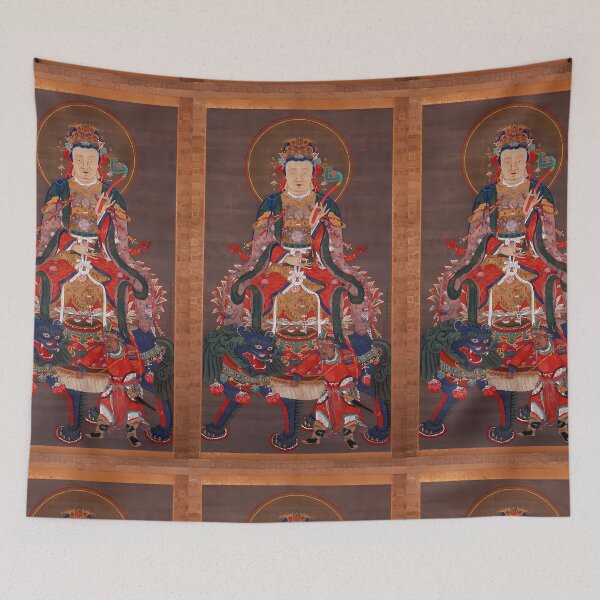 Item preview, Bodhisattva Manjusri  by Ito Jakuchu, originally ink on silk, enhanced digital edition designed and sold by EmeraldeaArt.