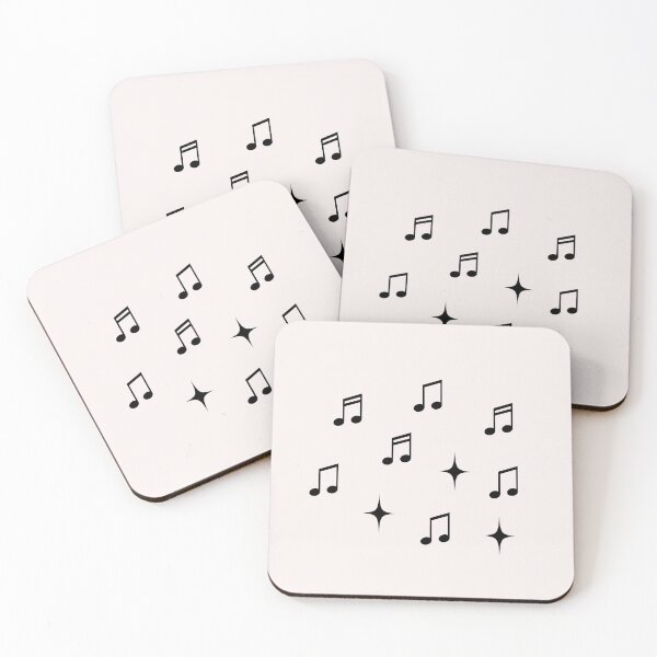 Item preview, Music notes and stars black designed and sold by snadesign.