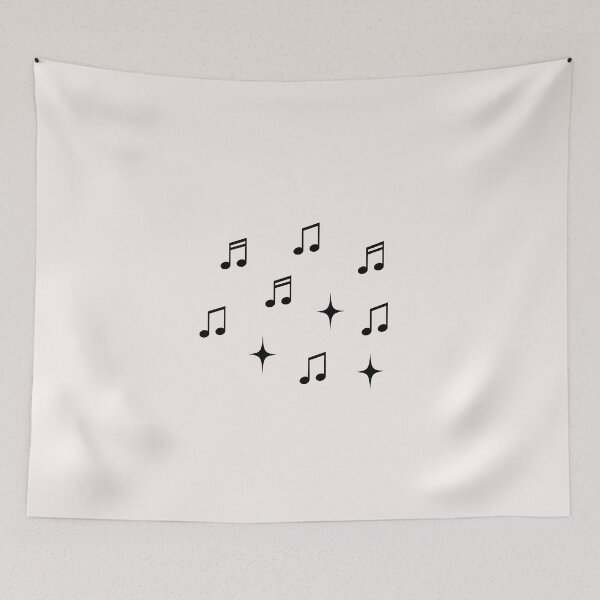 Item preview, Music notes and stars black designed and sold by snadesign.