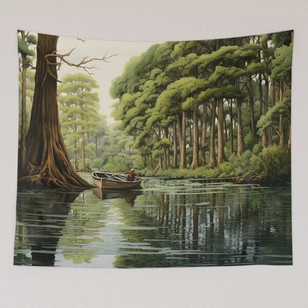 Item preview, Louisiana Bayou hand painted art print designed and sold by dcrc.