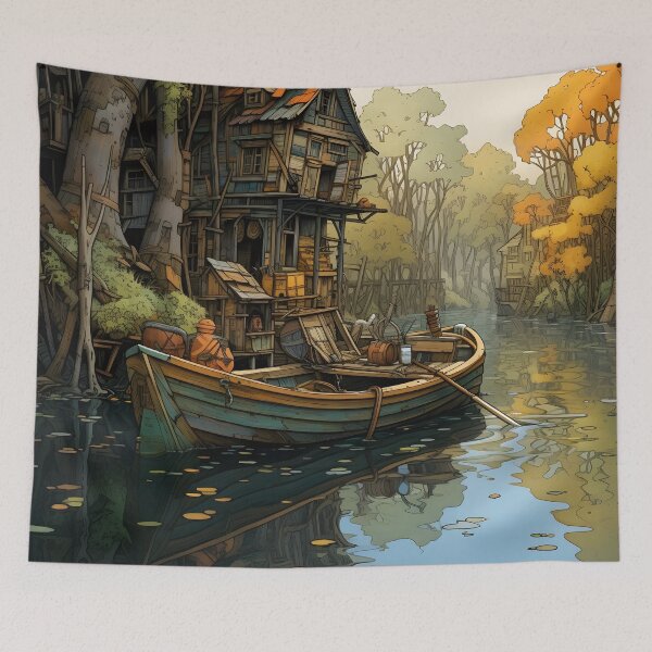 Item preview, Louisiana Bayou hand painted art print designed and sold by dcrc.