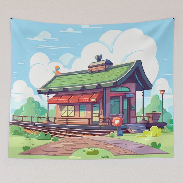 Item preview, Train station | cute style designed and sold by ComicsFactory.