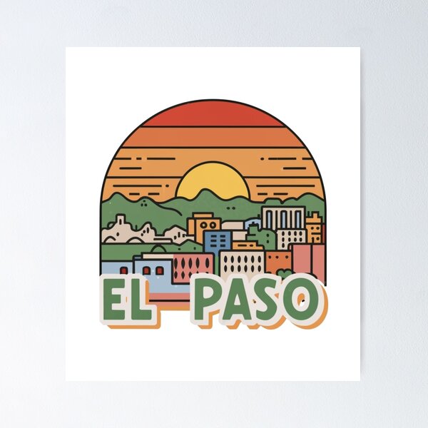 Item preview, El Paso, Texas | City, mountains and sunset designed and sold by CircinusStore.