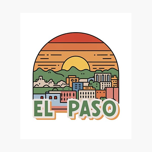 Item preview, El Paso, Texas | City, mountains and sunset designed and sold by CircinusStore.