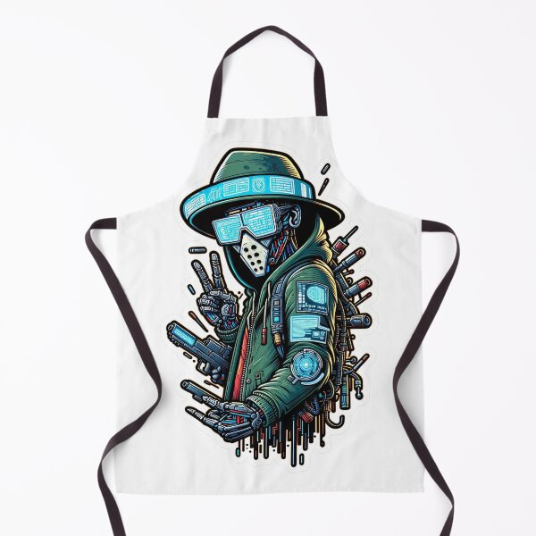 Item preview, Cyborg Hacker Humanoid Throwing Peace Sign designed and sold by psychcyberpunk.
