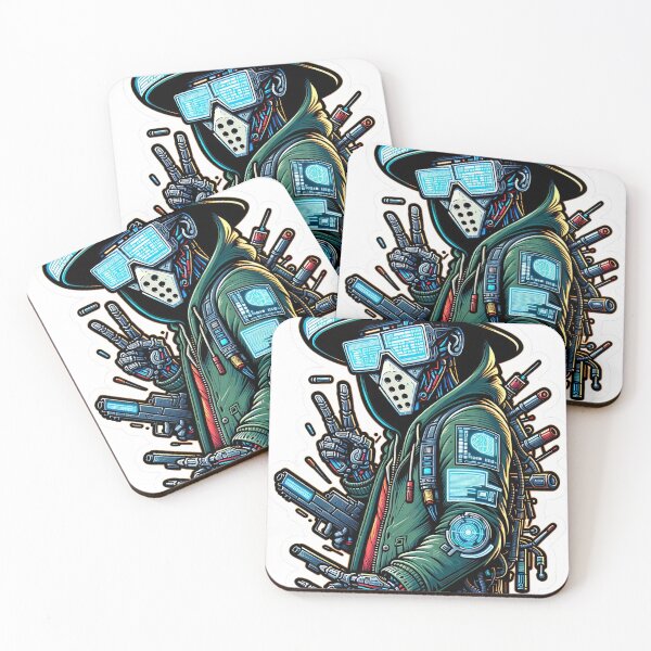 Item preview, Cyborg Hacker Humanoid Throwing Peace Sign designed and sold by psychcyberpunk.