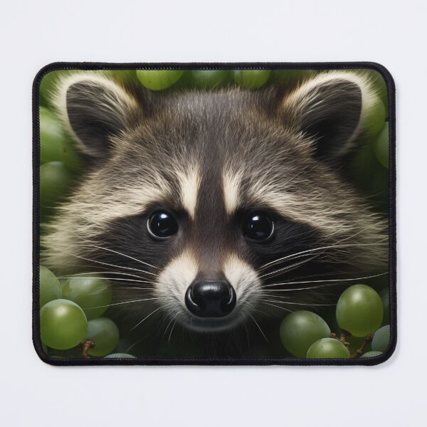 Item preview, Cute raccoon among green grapes designed and sold by GoodThings66.