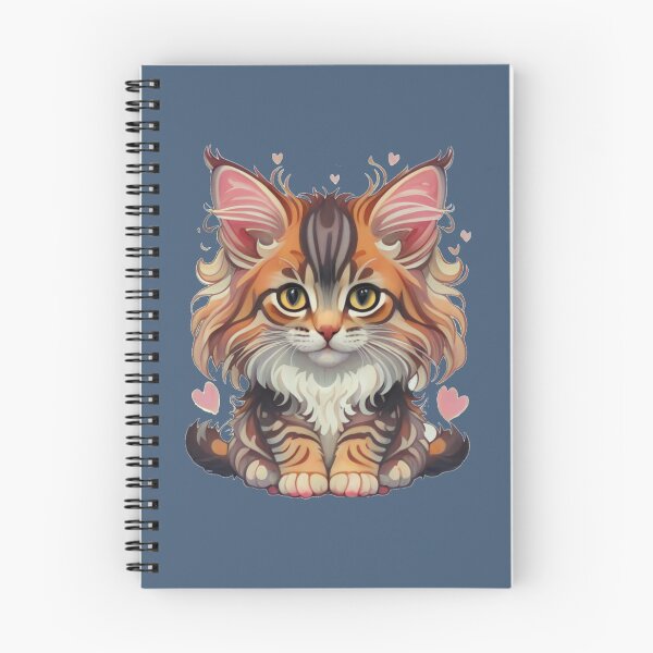 Item preview, Maine Coon cat with watercolor flowers designed and sold by BajoTShop.
