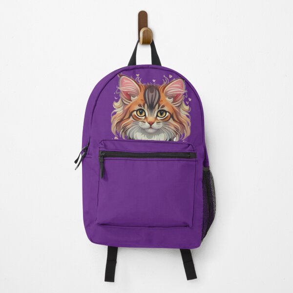 Item preview, Maine Coon cat with watercolor flowers designed and sold by BajoTShop.