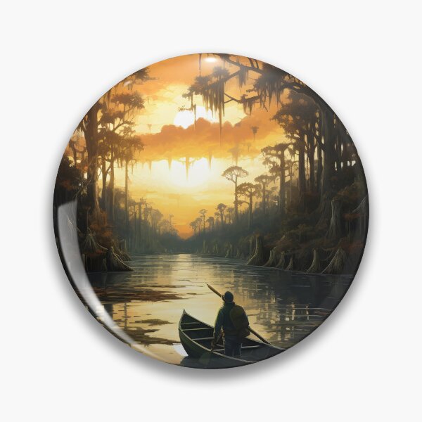 Item preview, louisiana bayou hand painted art print designed and sold by dcrc.