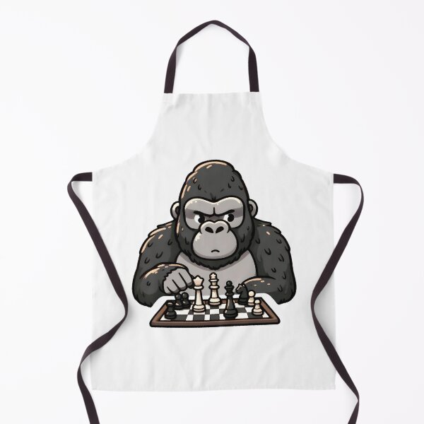 Item preview, Gorilla Contemplating Strategic Chess Move designed and sold by UmbrellaStudio1.