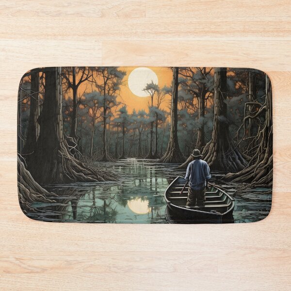Item preview, louisiana bayou hand painted art print designed and sold by dcrc.