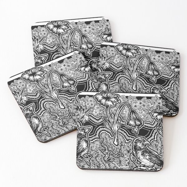 Item preview, DoodleArt Nature Black & White Print  designed and sold by BrachaArt.