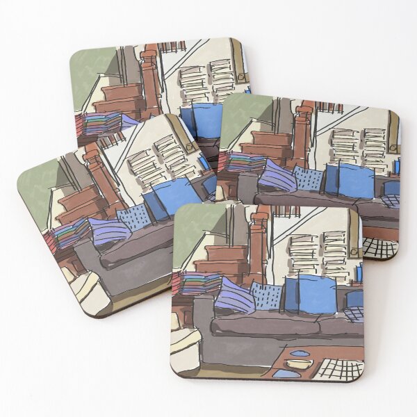 Item preview, Living Room with Blue Pillows designed and sold by SCAartwork.