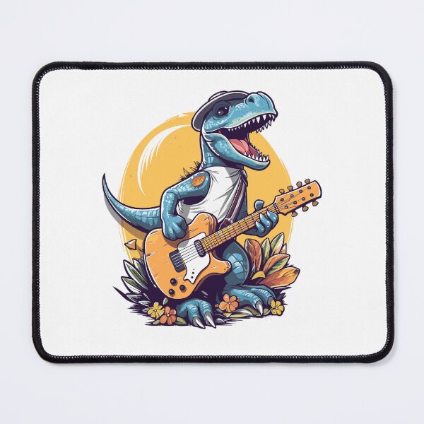 Item preview, Cute Happy Velociraptor Playing 7-string Guitar designed and sold by Elias Kamstra.