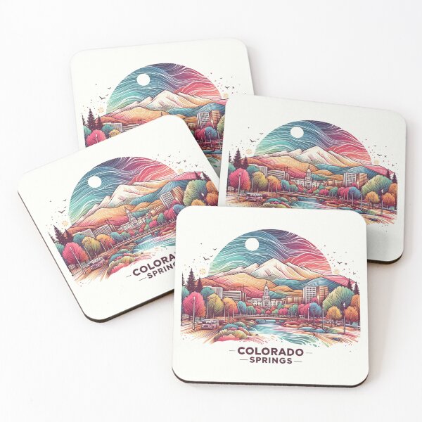 Item preview, Colorado Springs Colorado Watercolor Illustration designed and sold by PaintMeWorld.