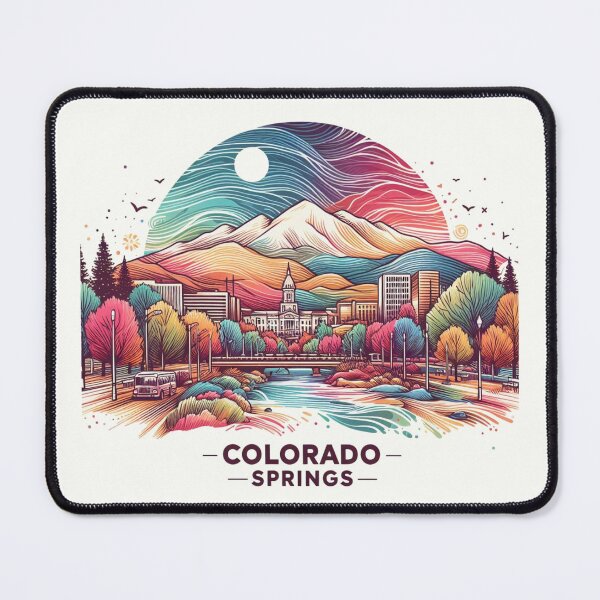 Item preview, Colorado Springs Colorado Watercolor Illustration designed and sold by PaintMeWorld.