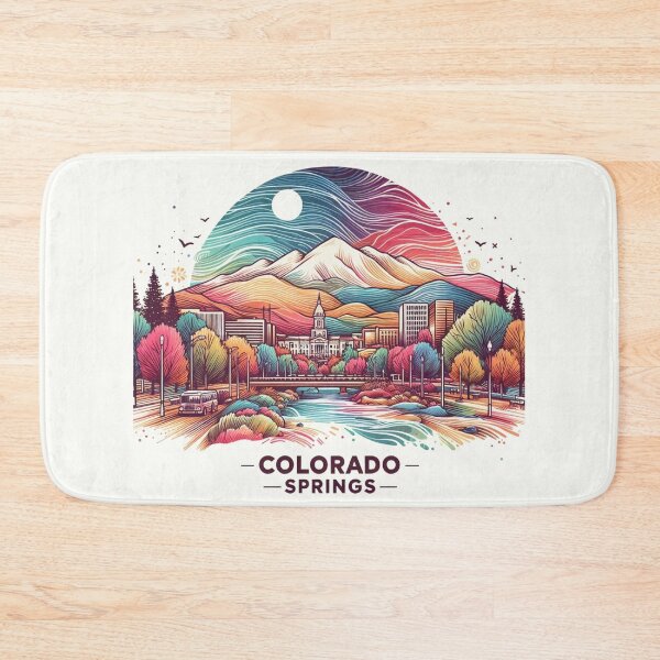 Item preview, Colorado Springs Colorado Watercolor Illustration designed and sold by PaintMeWorld.