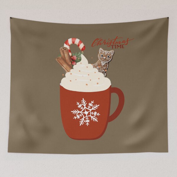 Item preview, Hot Chocolate And Gingerbread Cat - Christmas Time designed and sold by BababuuuPrint.