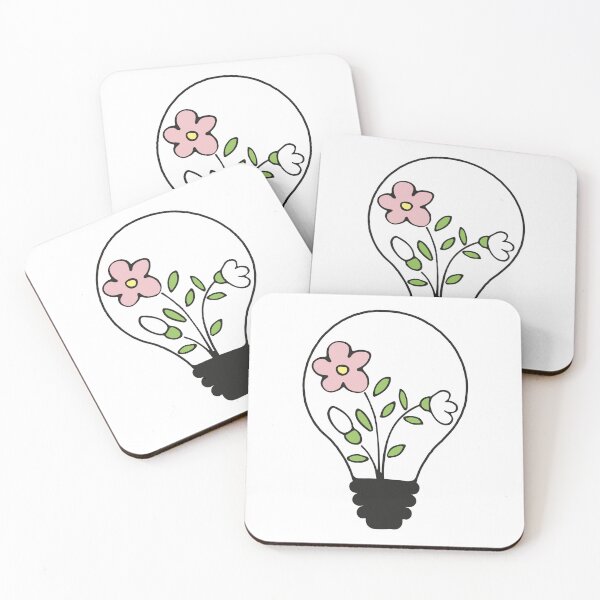 Item preview, Floral lightbulb with cute flowers - green nature energy  designed and sold by NataliaVVV.