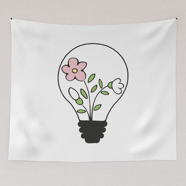 Item preview, Floral lightbulb with cute flowers - green nature energy  designed and sold by NataliaVVV.