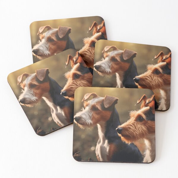 Item preview, Rough haired wire fox terriers in nature photography designed and sold by NBSStore.