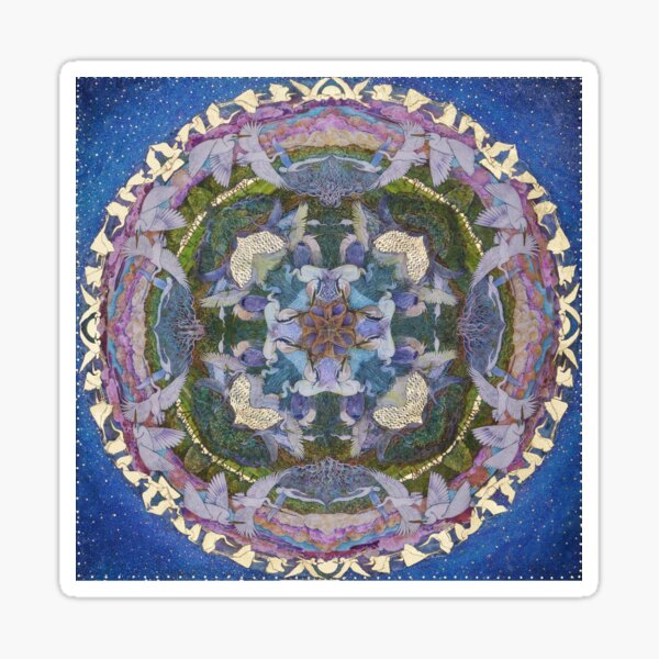 Mandala of herons and egrets Sticker