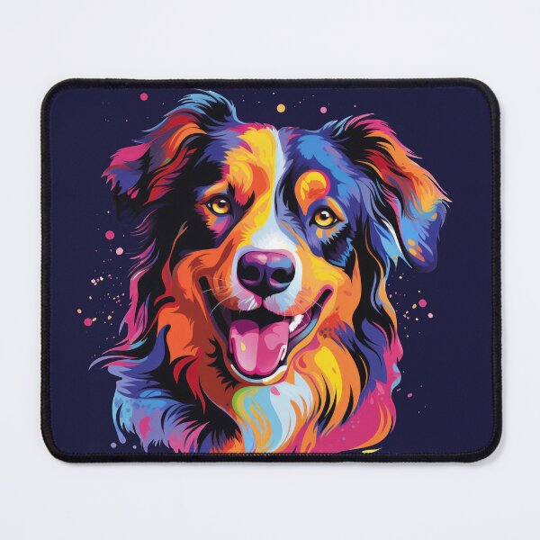 Artikelvorschau, bunter Australian Shepherd Hund entworfen und verkauft von WallyPink.