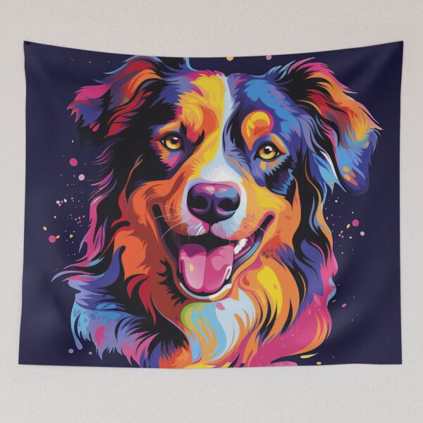 Artikelvorschau, bunter Australian Shepherd Hund entworfen und verkauft von WallyPink.