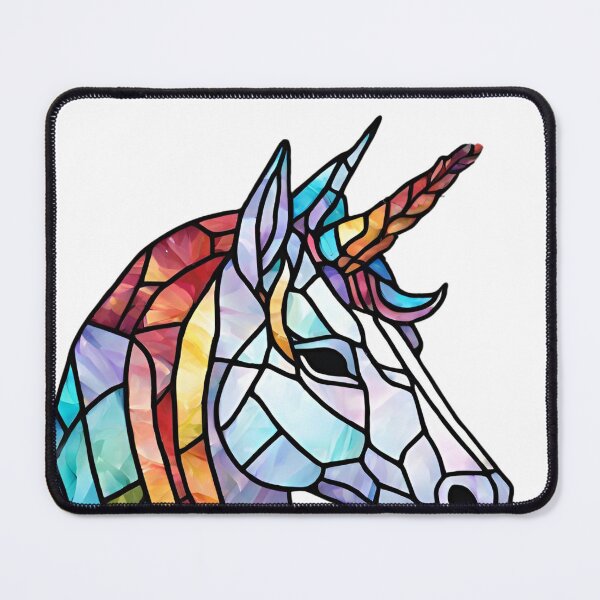Item preview, colorful stained glass with animals, unicorn 1 designed and sold by GroonSpace.