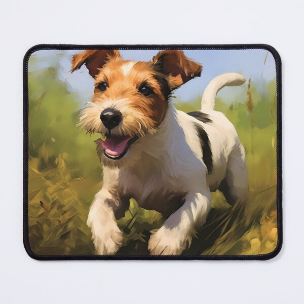 Artikelvorschau, Rauhaariger Wire Fox Terrier Hunderasse läuft in der Naturmalerei entworfen und verkauft von NBSStore.